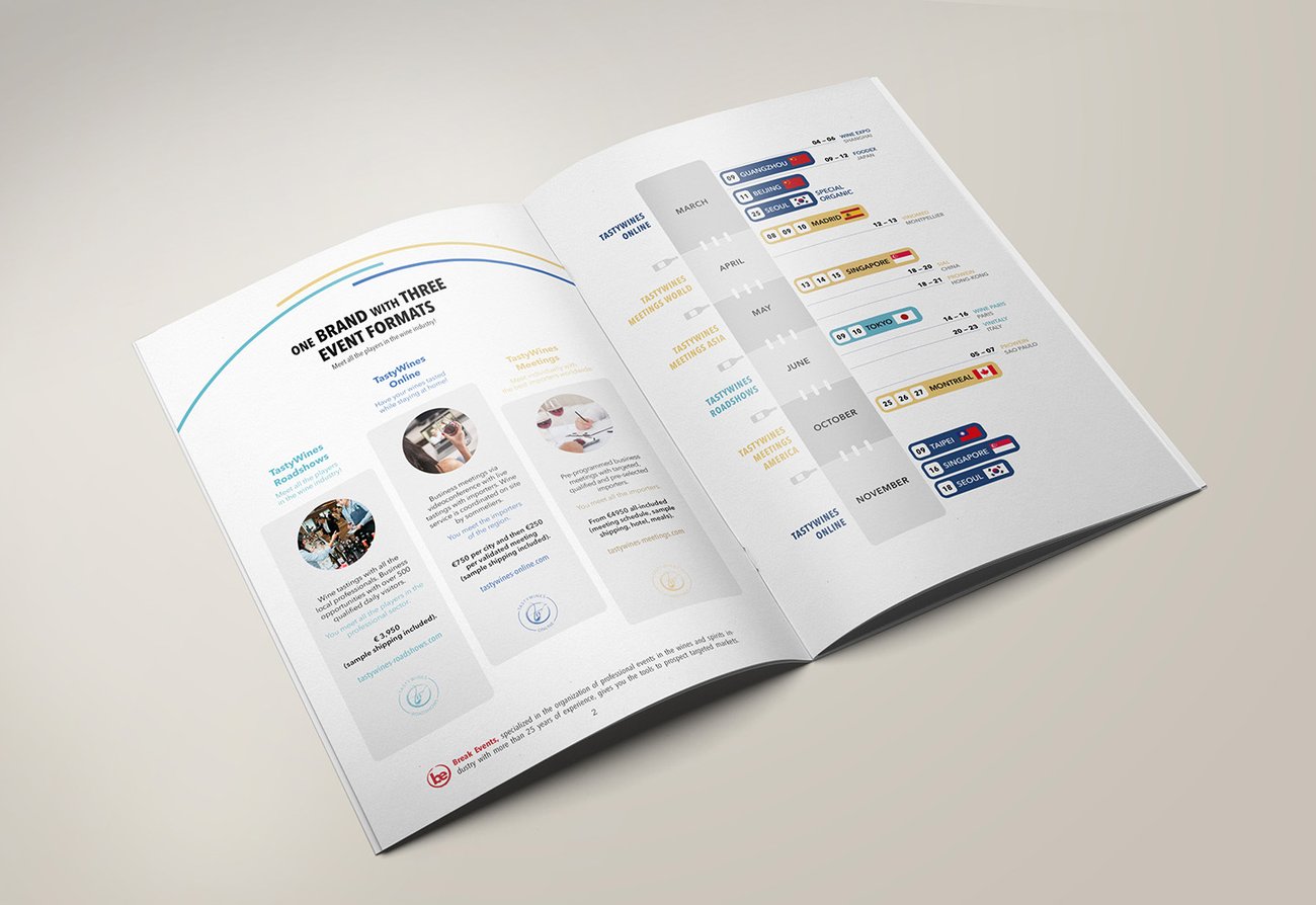Plaquette commerciale Break Events — graphiste freelance Paris