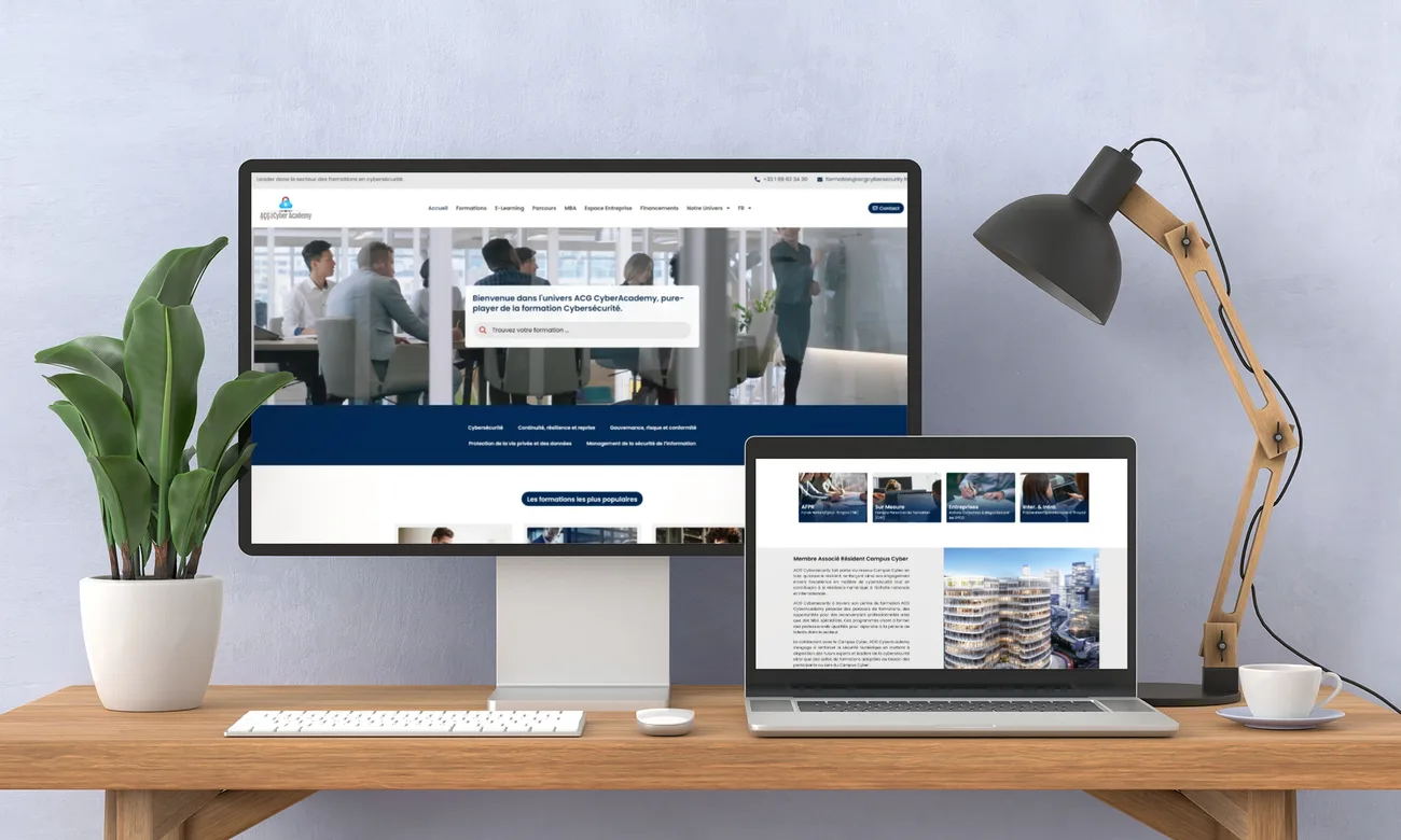 Website creation for ACG Cyber Academy · freelance graphic designer Paris