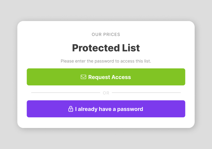 Password access lock