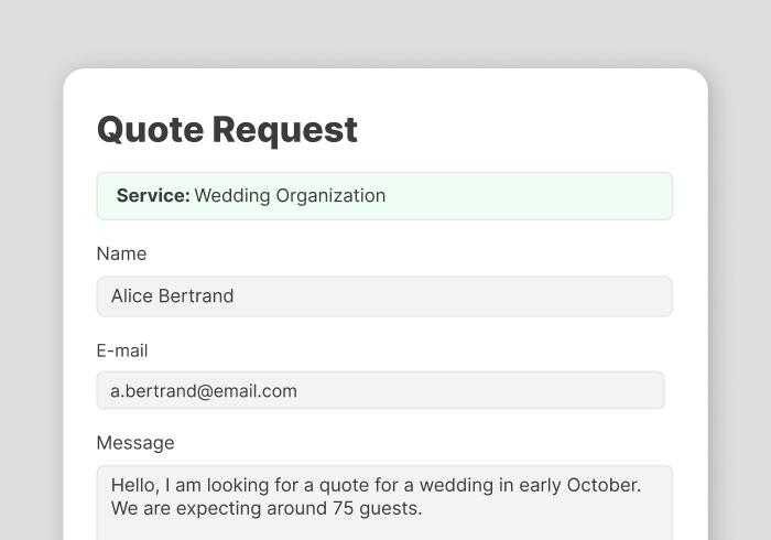 Built-in quote form