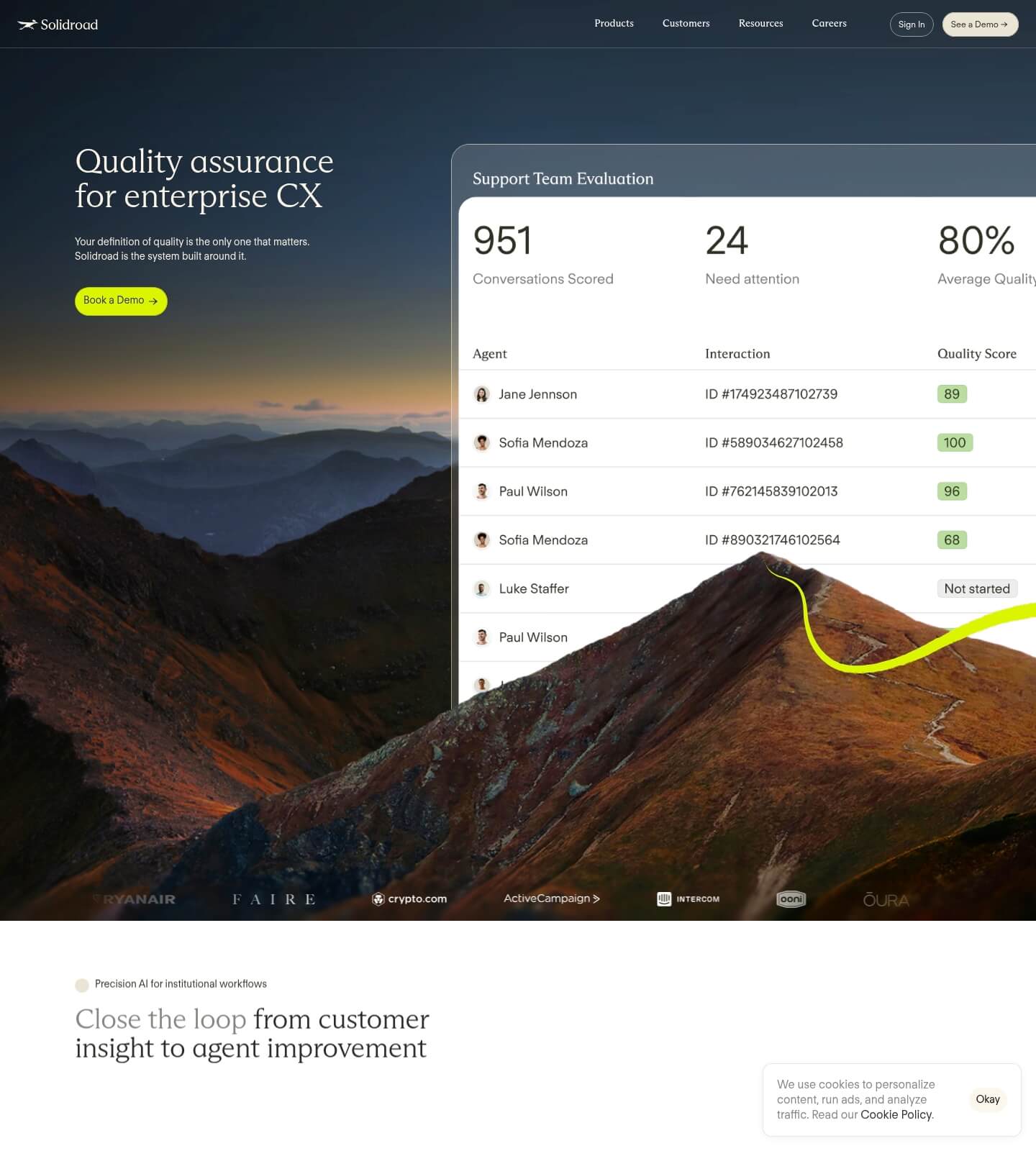 Solidroad homepage, an interface tied to a real task rather than a list of features