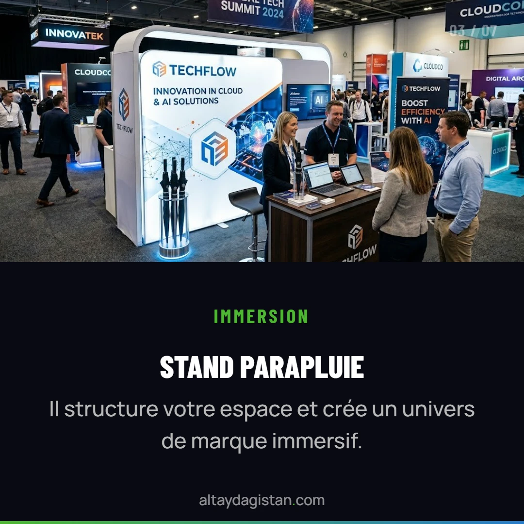 Slide 3 sur 7, le stand parapluie &middot; export r&eacute;el du g&eacute;n&eacute;rateur de carrousels