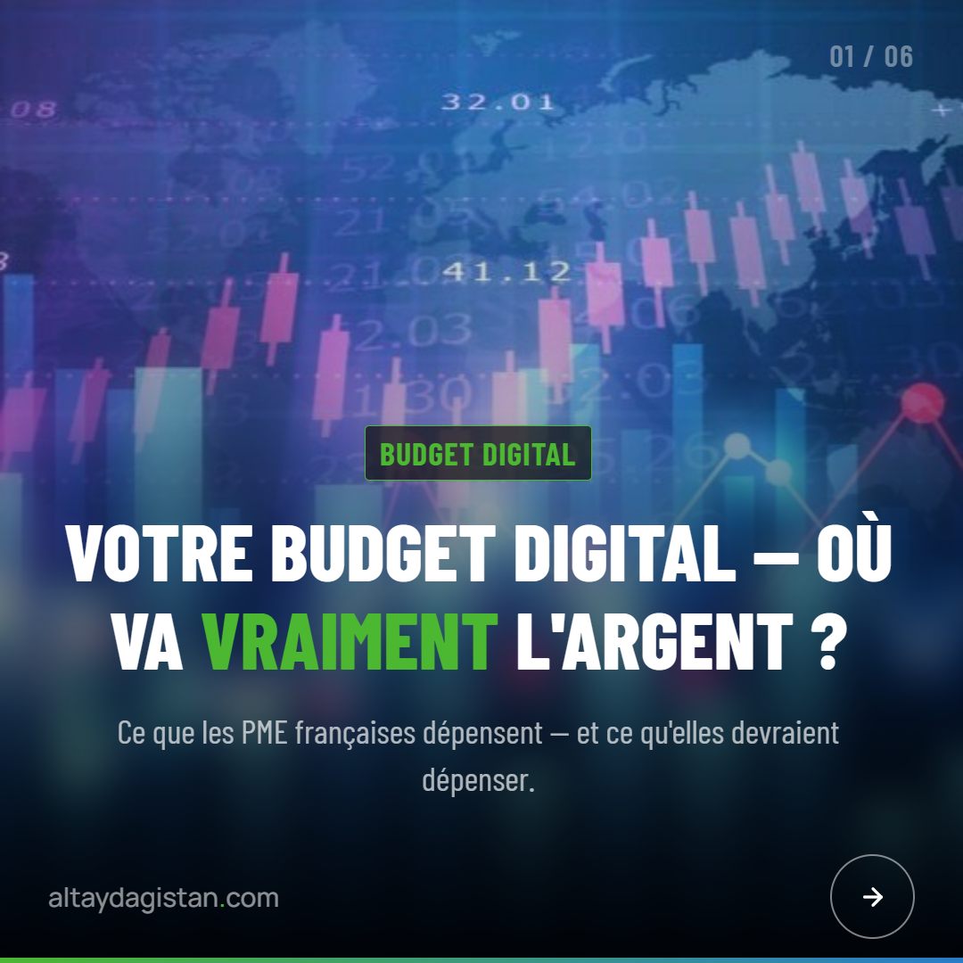 Slide 1 sur 6, couverture du carrousel &laquo;&nbsp;Votre budget digital, o&ugrave; va vraiment l'argent&nbsp;&raquo; &middot; export r&eacute;el du g&eacute;n&eacute;rateur