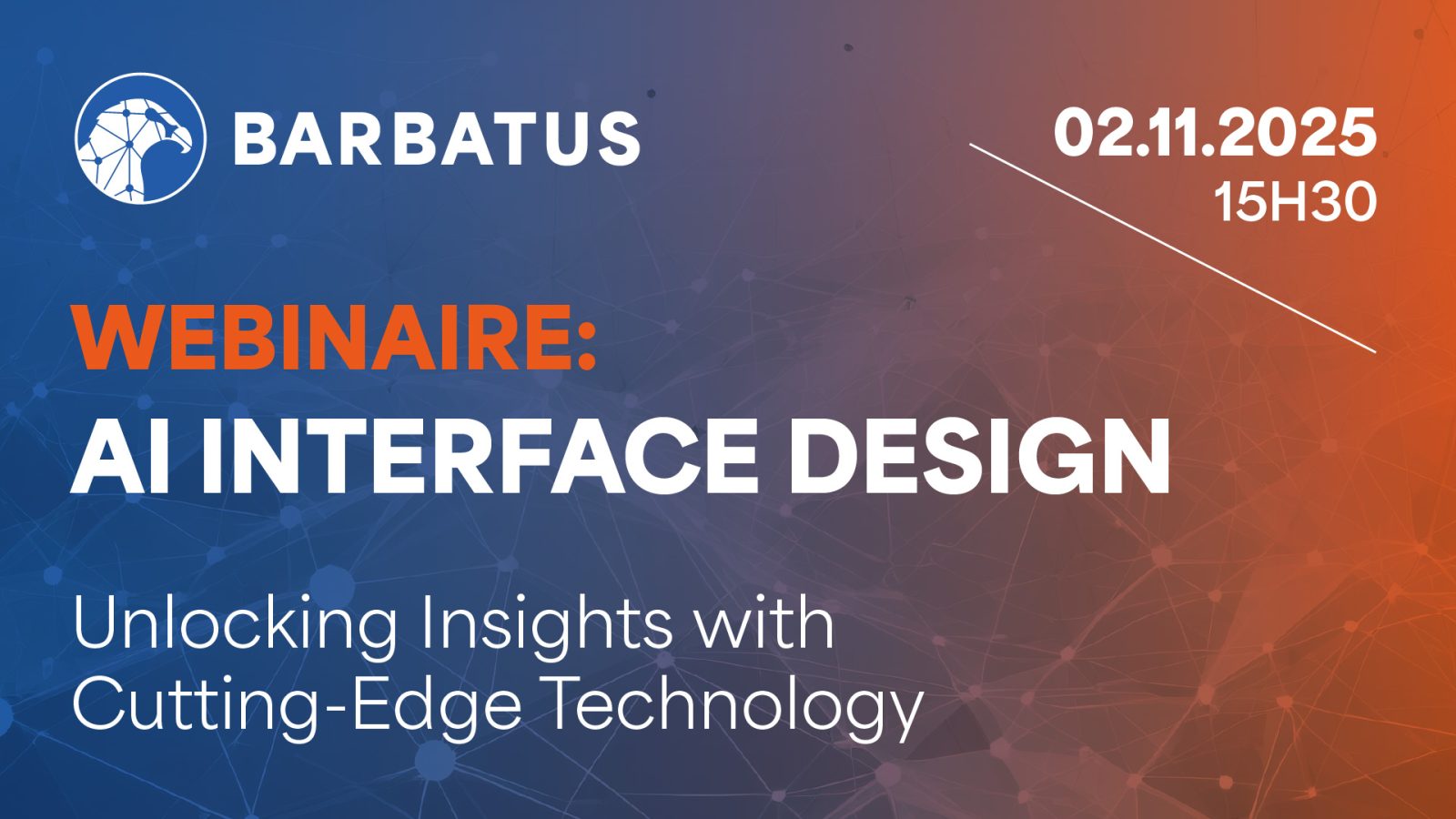 Visuel LinkedIn Barbatus : webinaire AI Interface Design Principles, variante 2