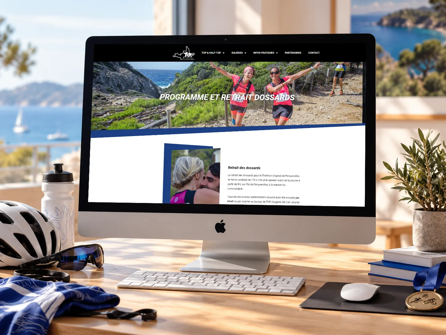 Triathlon Original de Porquerolles schedule and race bib collection page on desktop