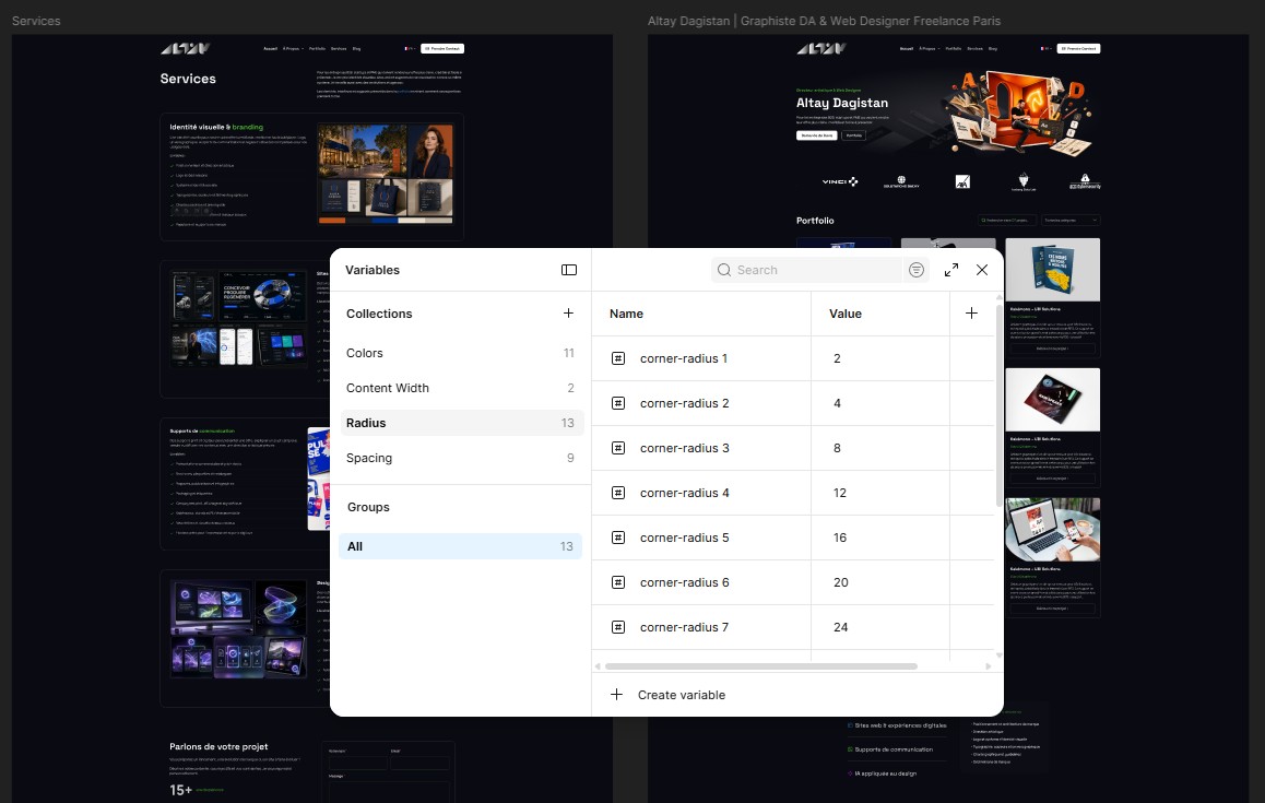 Mockups and design system in Figma