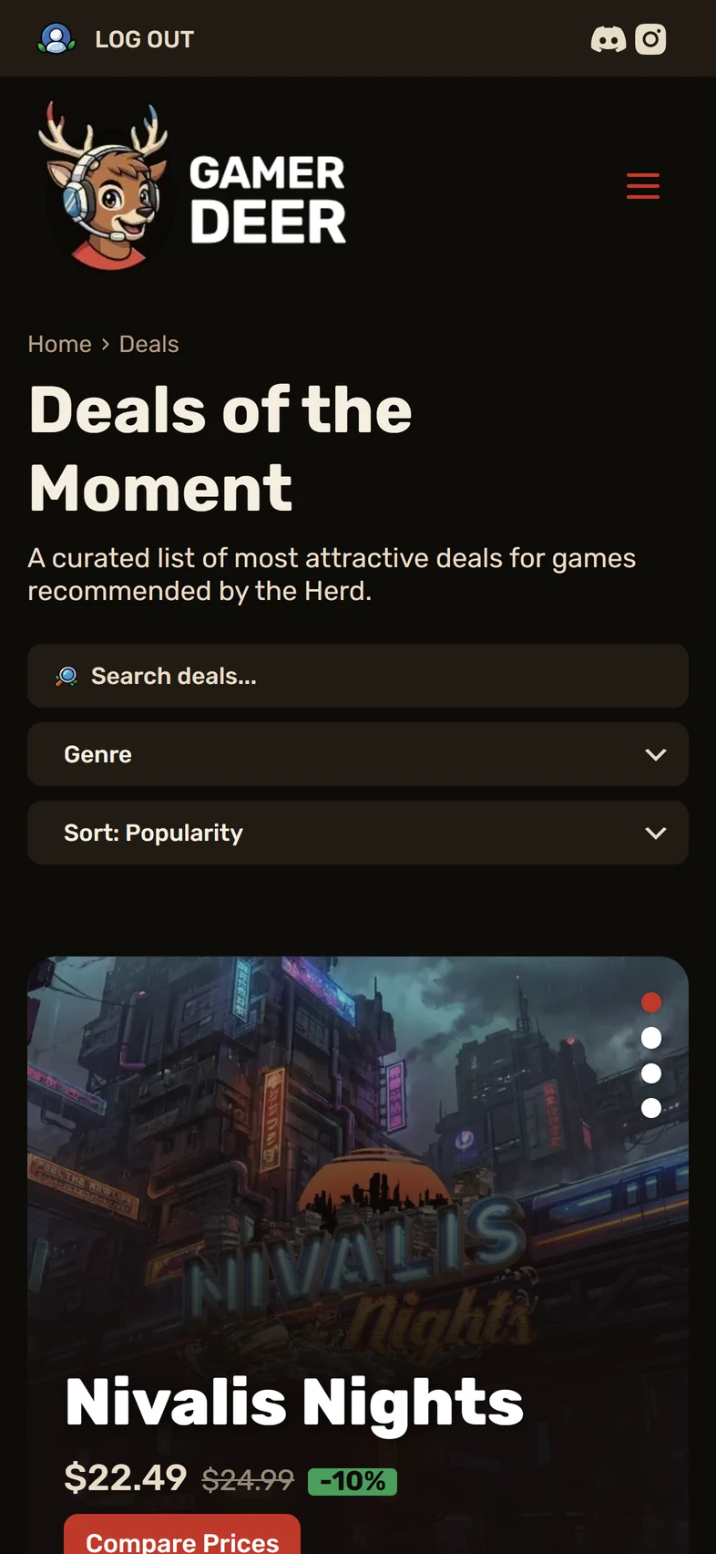 Gamer Deer deals on mobile