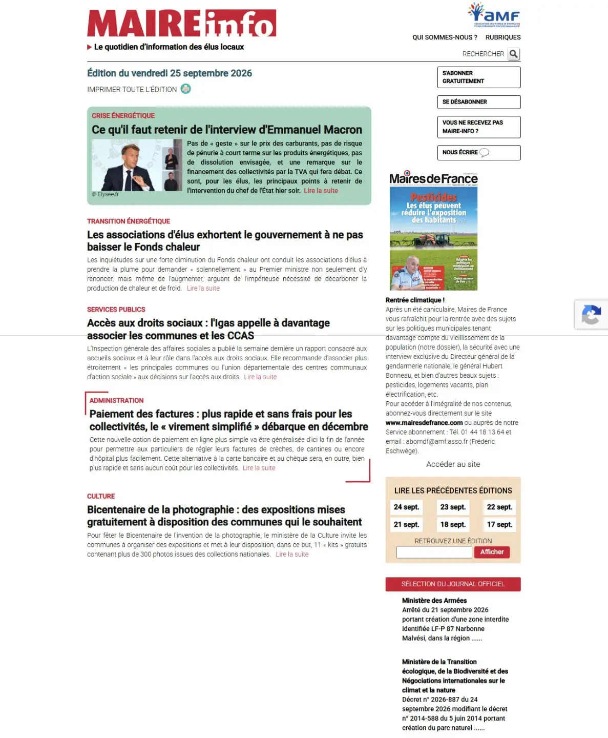Former Maire info homepage