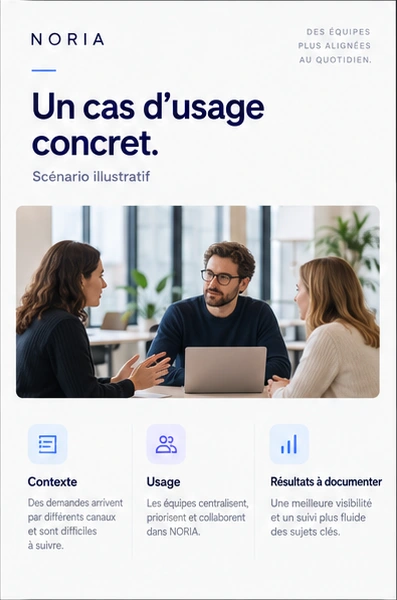 Fictional Noria use-case page with context, usage and results to be documented