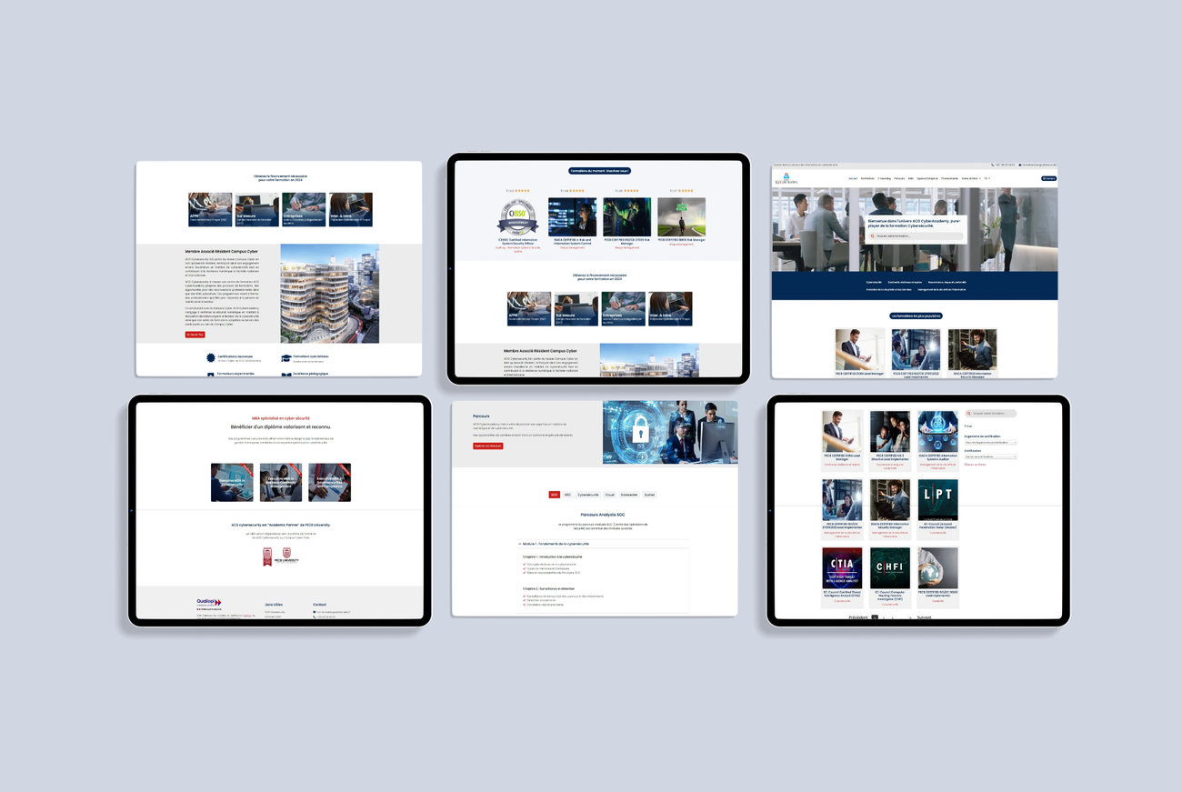 Site web ACG CyberAcademy &middot; intégration WordPress sur-mesure