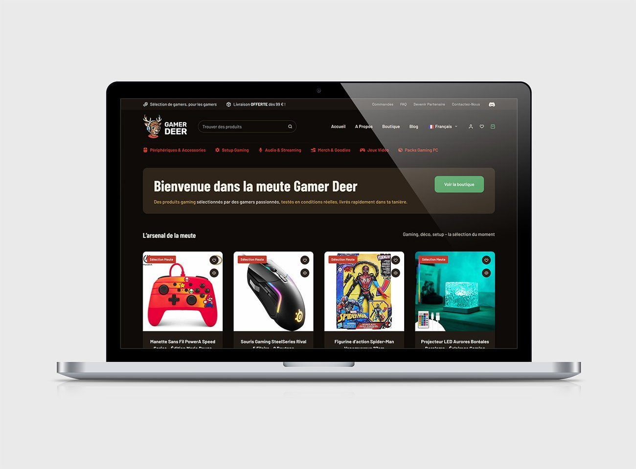 Gamerdeer : Web Design et Développement WooCommerce
