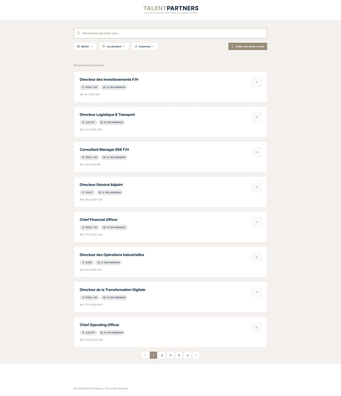 Interface web sur-mesure pour portail de recrutement &middot; web designer freelance Paris