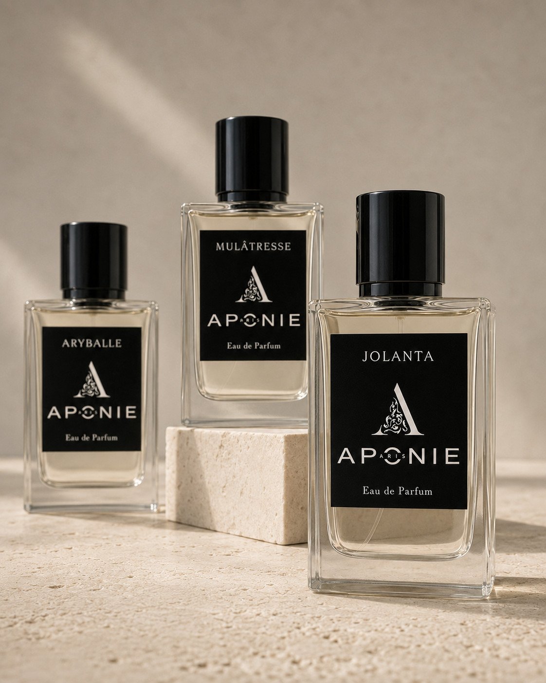 Design d'étiquettes de parfum Aponie Paris