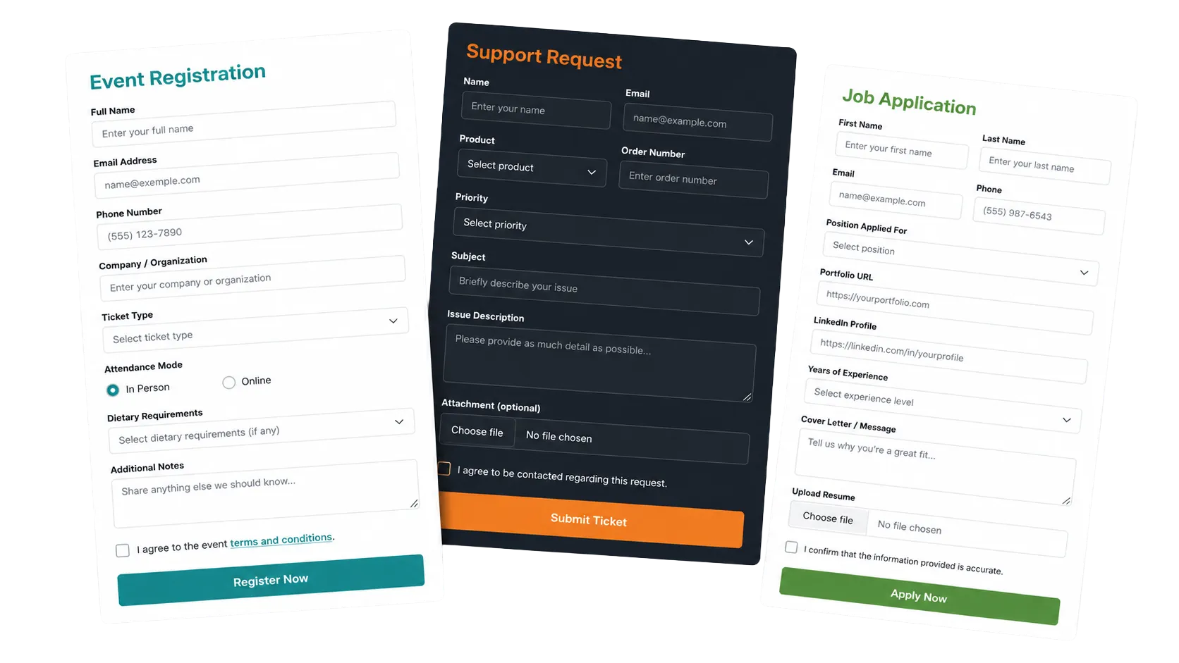 AD Pro Forms contact and quote forms